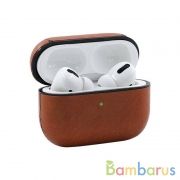 Чехол кожаный для наушников Apple AirPods Pro (Светло-коричневый) | фото №0