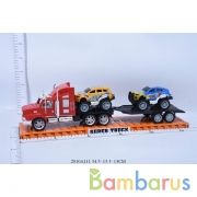 Трейлер инерц с 2-мя машинками, цвет в ассорт. в пласт. в кор.24шт | фото №0