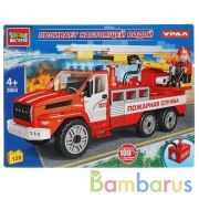 Конструктор УРАЛ некст ПОЖАРНАЯ МАШИНА (поливает водой), 128 дет. Город мастеров в кор.2*8шт | фото №0