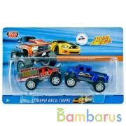 НАБОР ИЗ 2-Х МАШИН "ТЕХНОПАРК" МЕТАЛЛ. ИНЕРЦ. ДЖИПЫ 9СМ, В АССОРТ. НА БЛИСТЕРЕ в кор.2*48наб | фото №0