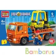 KAMAZ конструктор камаз ПЕРЕВОЗЧИК с погрузчиком, 131 дет. Город мастеров в кор.2*18шт | фото №0