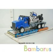 Трейлер инерц. с мотоциклом, цвет в ассорт. 123-9 в пласт. в кор.2*30шт | фото №0