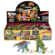 Игрушка пластизоль тянучка динозавр 12,7-20см 6асс., 36шт/дисплей ИГРАЕМ ВМЕСТЕ уп-24шт в кор.10уп | фото №0