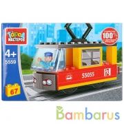 Конструктор "Город мастеров" трамвай, с фигуркой, 67дет. в русс. кор. в кор.2*40шт | фото №0