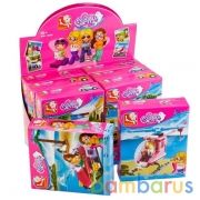 Конструктор пласт. лодка/вертолет/машина в ассорт., с фигуркой в кор. в дисплее уп-8шт в кор.12уп | фото №0