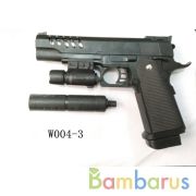 Пистолет с лазер. прицелом, с глушителем W004-3 в пак. в кор.2*72шт | фото №0