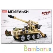 Конструктор пласт. танк с фигуркой, 159дет. в русс. кор. в кор.36шт | фото №0