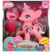 Пони пластиковая 19 см, светится, 4 песни, с акс в кор. КАРАПУЗ в кор.2*24шт | фото №0