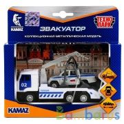 Машины металл Камаз эвакуатор.12,5см +уаз пикап 7,5см в русс. кор. Технопарк в кор.2*24шт | фото №0