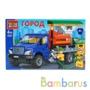 Конструктор "Город мастеров" газ некст бензовоз на заправке, 120дет. в русс. кор. в кор.2*18шт | фото №0