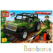 Конструктор "Город мастеров" армия: джип с пушкой (стреляет), с фигуркой, 98дет. в кор. в кор.2*18шт | фото №0