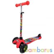 Самокат 3кол Ледибаг и Супер кот упр.накл., кол. pu 120 и 80мм, свет, рег.рул.cтойка в кор в кор.6шт | фото №0