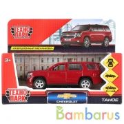 Машина металл "CHEVROLET TAHOE", 12см, открыв. двери, инерц, КРАСНЫЙ в кор. Технопарк в кор.2*36шт | фото №0