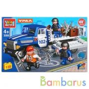 Конструктор "Город мастеров" полицейский урал, с фигурками, 138дет. в русс. кор. в кор.2*18шт | фото №0