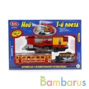 Железная дорога на бат. с дымом, свет+звук, длина 282см 0614 в русс. кор. 38*26*7см в кор.24шт | фото №0