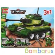 Конструктор "Город мастеров" танк 3в1, с фигуркой, 128 дет. в русс. кор. в кор.2*18шт | фото №0