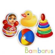 МАКСИ-ПАЗЛ "УМКА" ИГРУШКИ. МЯГКИЙ (ЕВА) НА БЛИСТЕРЕ (4 ДЕТАЛИ) в кор.35шт | фото №0