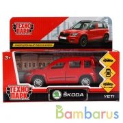 Машина металл "SKODA YETI", длина 12см, открыв. двери, инерц, красный, в кор. Технопарк в кор.2*36шт | фото №0