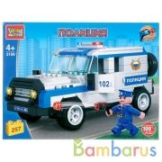 Конструктор "Город мастеров" полицейский джип, с фигуркой, 257дет. в русс. кор. в кор.16шт | фото №0