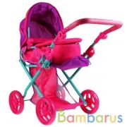 Коляска ФЕЕРИНКИ мет, 4*14см рез, рем,корз, перен. 66*36*66, кор КАРАПУЗ в кор.4шт | фото №0