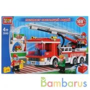 Конструктор "Город мастеров" пожарная машина (поливает водой) с фигурками, 276дет. в кор. в кор.24шт | фото №0