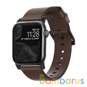 Ремешок Nomad Modern Strap для Apple Watch 44/42mm, черная застежка, кожаный (Темно-коричневый) | фото №0