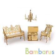 КОНСТРУКТОР ТЕРЕМОК "ГОСТИНАЯ С ЗОНОЙ ТВ И ЛЮСТРОЙ ДЛЯ КУКОЛ БАРБИ" в кор.71шт | фото №0