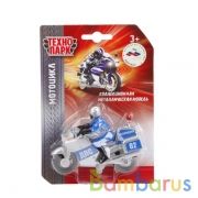 МОТОЦИКЛ "ТЕХНОПАРК" МЕТАЛЛ. 10СМ, С ФИГУРКОЙ ПОЛИЦИЯ/ВС, В АССОРТ. НА БЛИСТЕРЕ в кор.2*48шт | фото №0