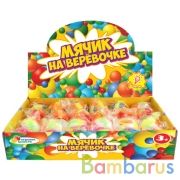 Игрушка мячик на веревочке Со светом, в дисплее ИГРАЕМ ВМЕСТЕ уп-12шт в кор.12уп | фото №0