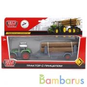 МАШИНА "ТЕХНОПАРК" МЕТАЛЛ. "ТРАКТОР С ПРИЦЕПОМ" 21,5СМ, ПОДВИЖ. ЭЛЕМЕНТЫ В КОР в кор.2*36шт | фото №0