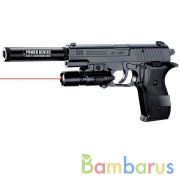 Пистолет черный с лазер. прицелом, с глушителем 2118-D Р в кор. в кор.120шт | фото №0