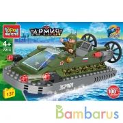 Конструктор ВОЕННЫЙ катер на воздушной подушке, 137 дет. Город мастеров в кор.2*18шт | фото №0