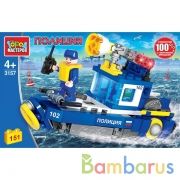 Конструктор водная полиция: катер, 151 дет. Город мастеров в кор.2*40шт | фото №0