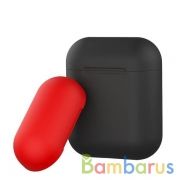 Чехол силиконовый Deppa для AirPods двухцветный (Черный и красный) | фото №0