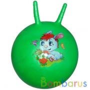 Мяч-прыгун Лесные животные 55см, массажн., с рожками, в ассорт. в пак. в кор.30шт | фото №0