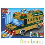 Конструктор инкассаторская машина (свет, звук, иннерция), 68дет. Город мастеров в кор.2*48шт | фото №0