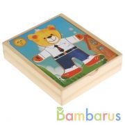 Игрушка деревянная вкладыш одень мишку Буратино в кор.300шт | фото №0