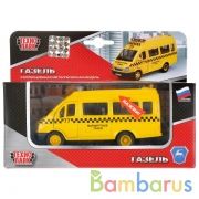 МАШИНА "ТЕХНОПАРК" МЕТАЛЛ. ИНЕРЦ. ГАЗЕЛЬ ТАКСИ 13СМ, СВЕТ+ЗВУК В РУСС. КОР. в кор.2*24шт | фото №0