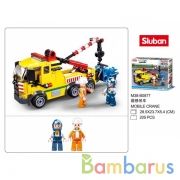 Конструктор пласт. машина с фигурками, 205дет. в русс. кор. в кор.32шт | фото №0