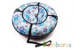 Надувная ватрушка (тюбинг) 100см"Принт"PT10061, Polytube, Фиалки/Герберы с автокамерой, уп.1 | фото №0