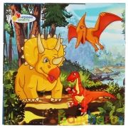 Набор из 9-и кубиков ДИНОЗАВРЫ, в пленке ИГРАЕМ ВМЕСТЕ в кор.30наб | фото №0