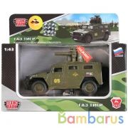 МАШИНА "ТЕХНОПАРК" МЕТАЛЛ. ИНЕРЦ. ГАЗ ТИГР, 1:43, СВЕТ+ЗВУК, ОТКРЫВ. ДВЕРИ В РУСС. КОР. в кор.2*24шт | фото №0