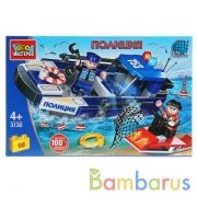 Конструктор "Город мастеров" водная полиция, с фигурками, 98дет. в русс. кор. в кор.36шт | фото №0