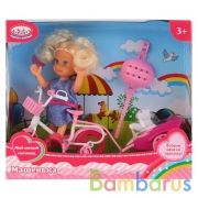 Кукла, ТМ Карапуз, Машенька 12см, в наборе велосипед с прицепом, питомец в русс. кор. в кор.2*36шт | фото №0