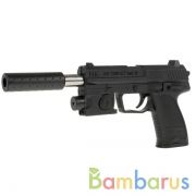 Пистолет с лазер. прицелом, с глушителем 07 в пак. в кор.2*120шт | фото №0