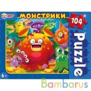 Монстрики.  Пазлы классические в коробке.  Пазл 104 детали. Умные игры в кор.24шт | фото №0