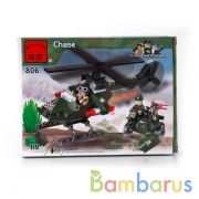 КОНСТРУКТОР ПЛАСТ. ВОЕННЫЙ ВЕРТОЛЕТ С ФИГУРКАМИ И АКСЕСС., 119ДЕТ. В КОР. 18*5*14СМ в кор.70шт (Р) | фото №0