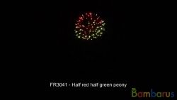 fr3041 (Шар 3") HALF RED HALF GREEN PEONY 3" | фото №0