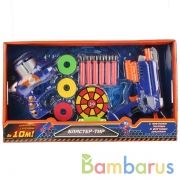 БЛАСТЕР - ТИР ИГРАЕМ ВМЕСТЕ С МЯГКИМИ ПУЛЯМИ, ДИСКАМИ И МИШЕНЬЮ В КОР. 37,5*21,5*4,2СМ в кор.2*24шт | фото №0