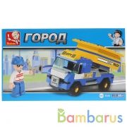 КОНСТРУКТОР ПЛАСТ. МАШИНА С ФИГУРКОЙ, 111ДЕТ. В РУСС. КОР. в кор.72шт | фото №0